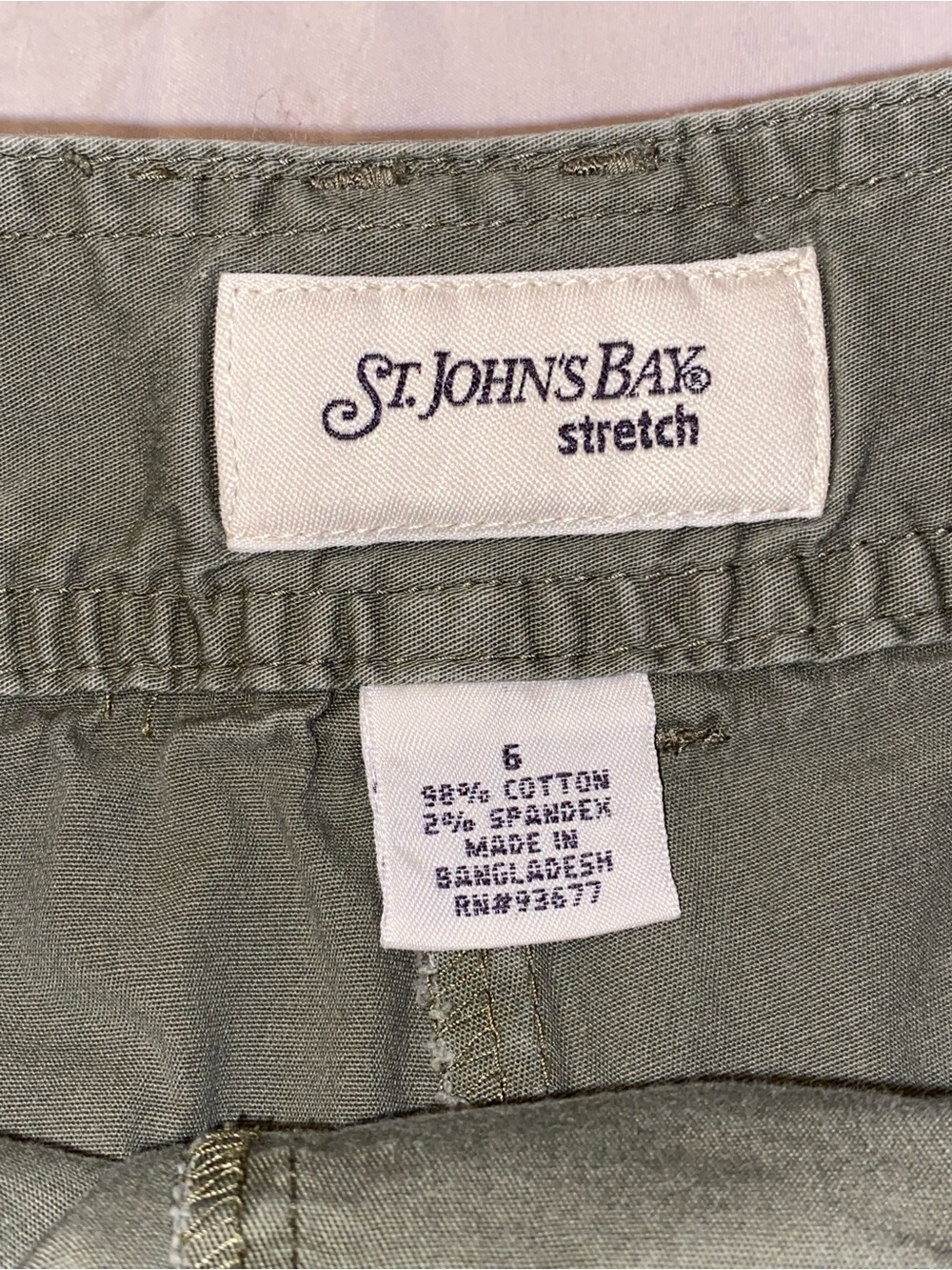 Y2K Vintage St. John's Bay Olive Utility Skirt Size 6 Cotton Blend Tie Waist - Picture 3 of 8